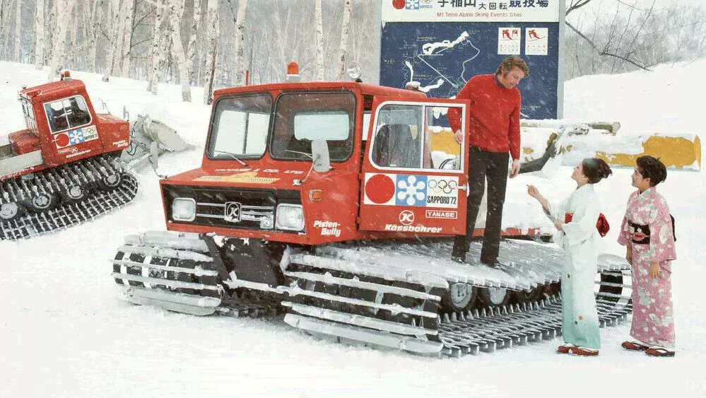 PistenBully at the Eleventh Olympic Winter Games in Sapporo, Japan