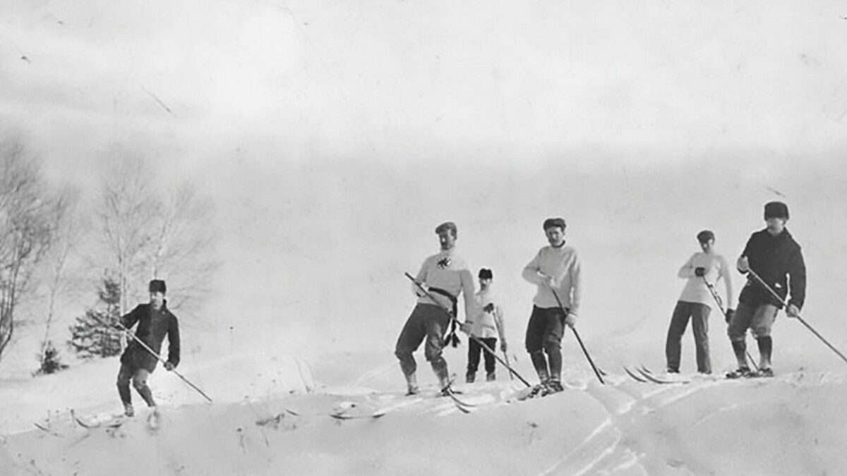 Skier at the First Winter Olympic Games